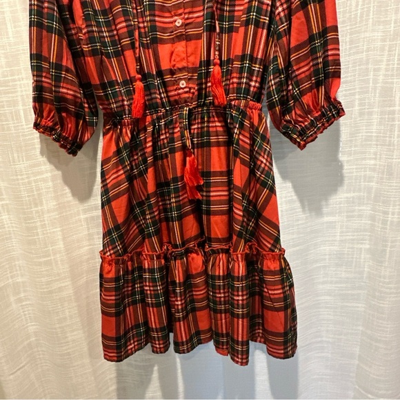 Simply Southern Collection Women’s Plaid Dress Size Small 3/4 Sleeve Holiday - Picture 2 of 12